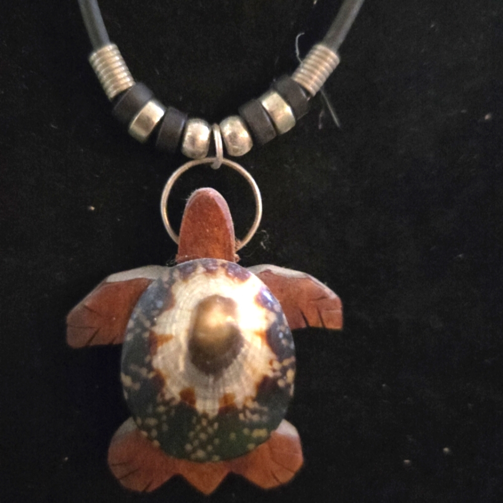 Handmade Brown Turtle Pendant Necklace - Women Jewelry